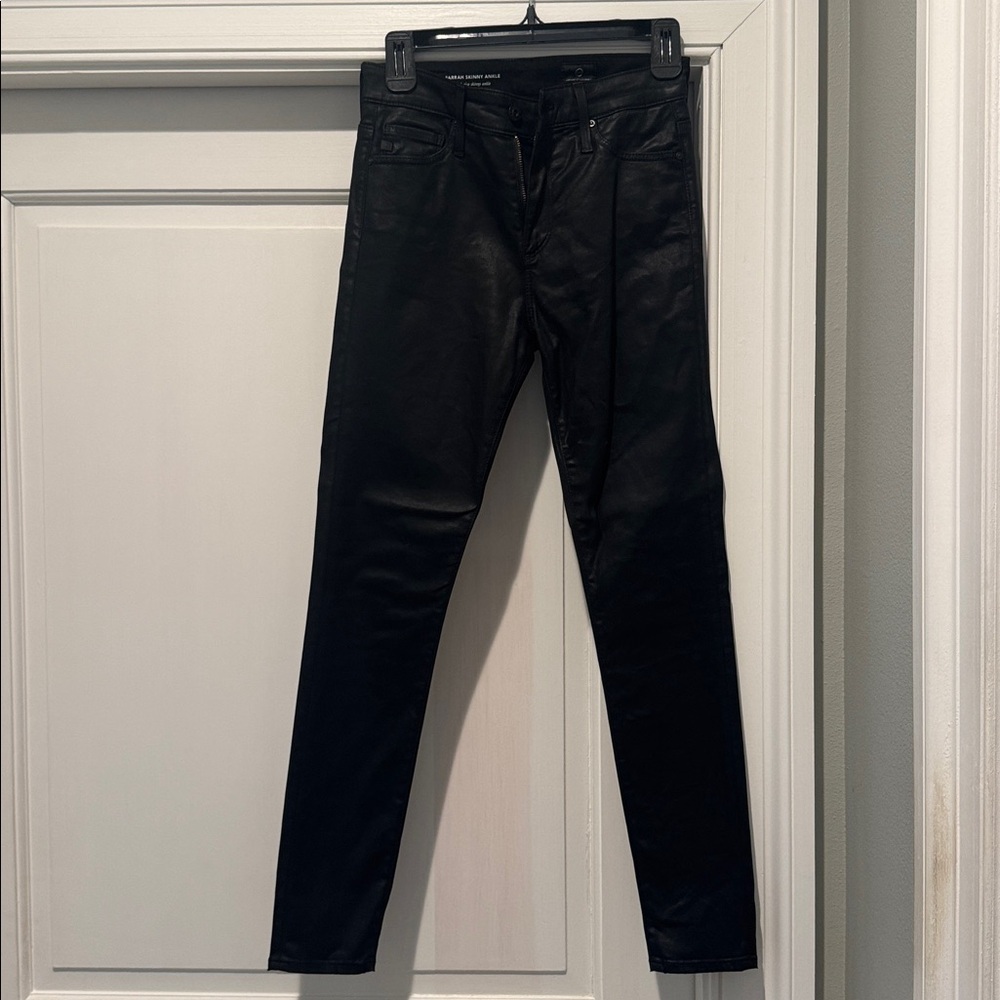 AG Farrah Wax Coated Black Skinny Jeans size 25